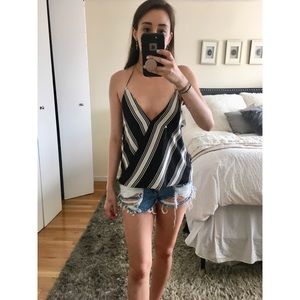 • nordstrom backless deep v neck blouse •